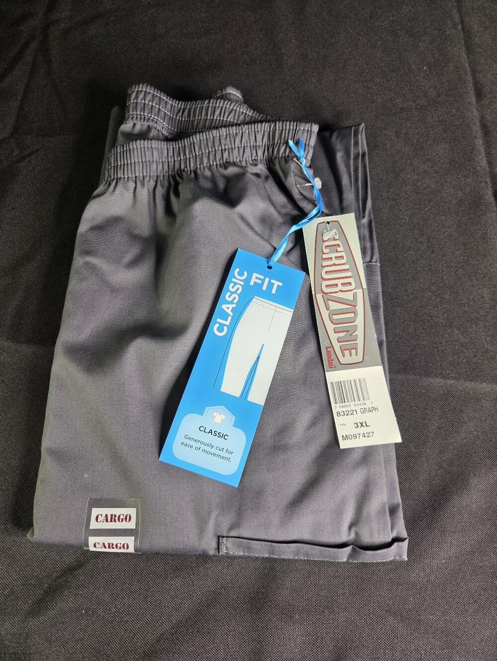 NWT Landau Gray Scrub Cargo Pants 3X